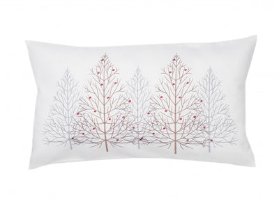 12’ X 20’ White Forest Christmas Trees Polyester Zippered Pillow With Embroidery - Accent Throw Pillows