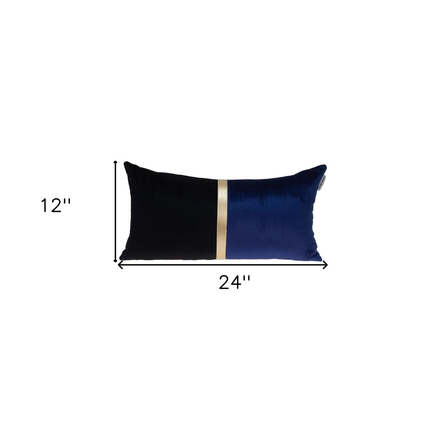 Black Gold and Blue Tufted Velvet Lumbar Pillow - Accent Throw Pillows