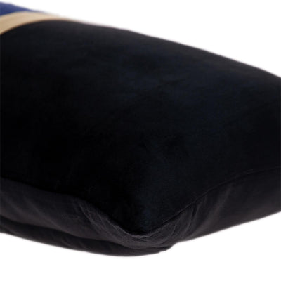 Black Gold and Blue Tufted Velvet Lumbar Pillow - Accent Throw Pillows