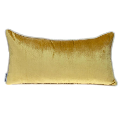 Reversible Gold and Brown Lumbar Velvet Throw Pillow - Accent Throw Pillows