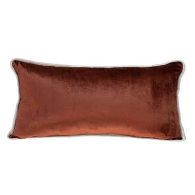 Reversible Gold and Brown Lumbar Velvet Throw Pillow - Accent Throw Pillows