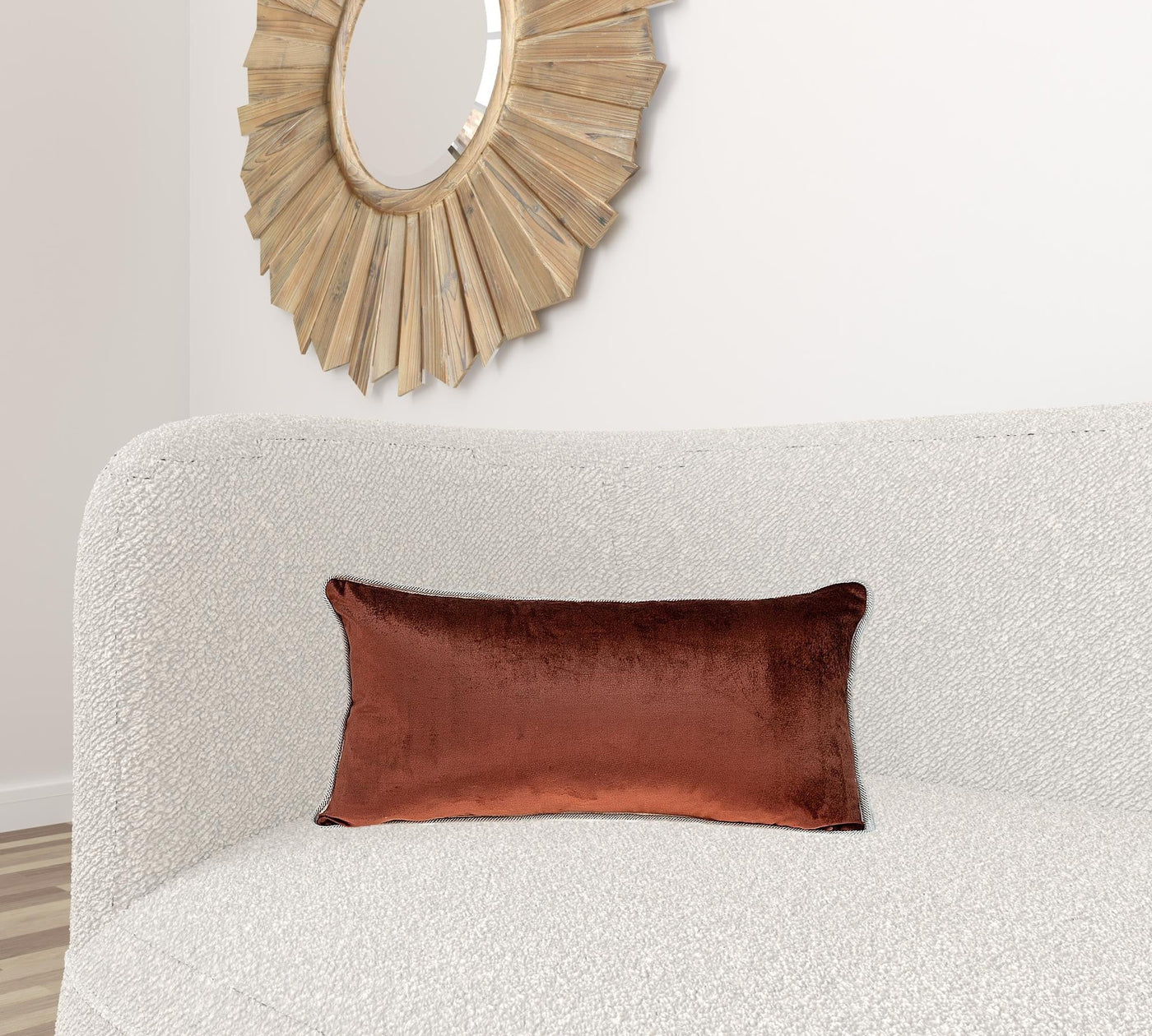 Reversible Gold and Brown Lumbar Velvet Throw Pillow - Accent Throw Pillows