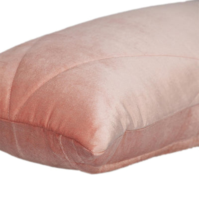 Quilted Pink Velvet Lumbar Throw Pillow - Accent Throw Pillows