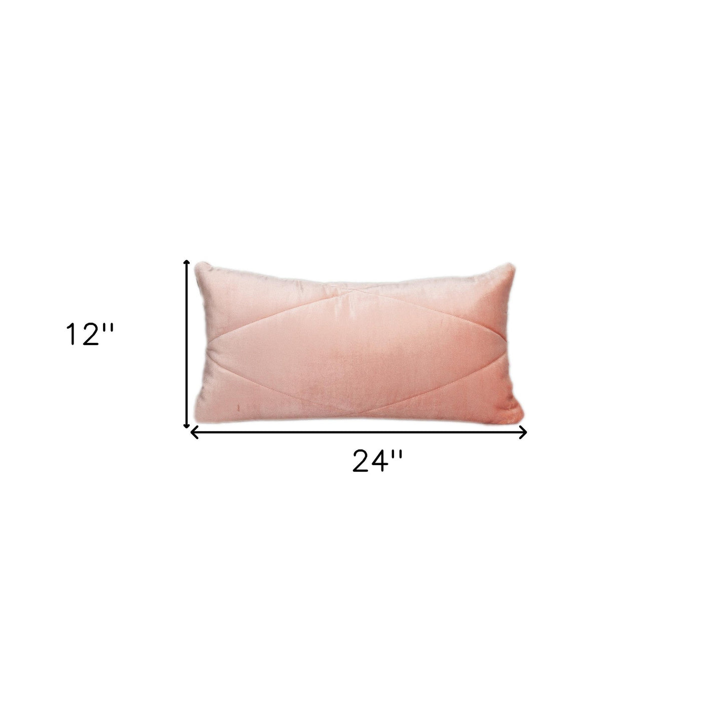 Quilted Pink Velvet Lumbar Throw Pillow - Accent Throw Pillows