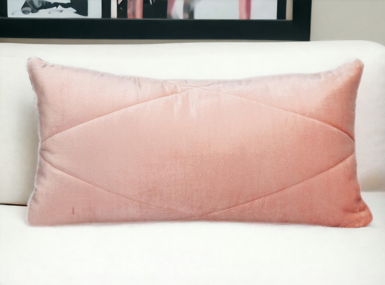 12’’ X 24’’ Pink Cotton Blend Throw Pillow - Accent Throw Pillows