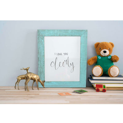 12’ X 24’ Rustic Farmhouse Light Aqua Blue Wood Frame - Picture Frames