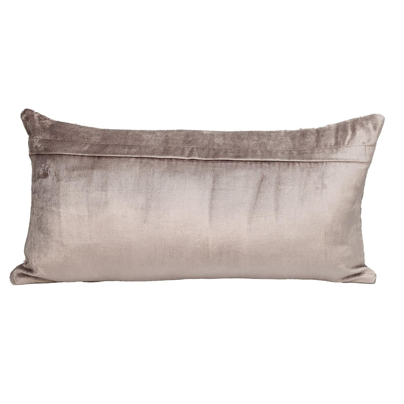 Taupe Quilted Velvet Lumbar Throw Pillow - Accent Throw Pillows