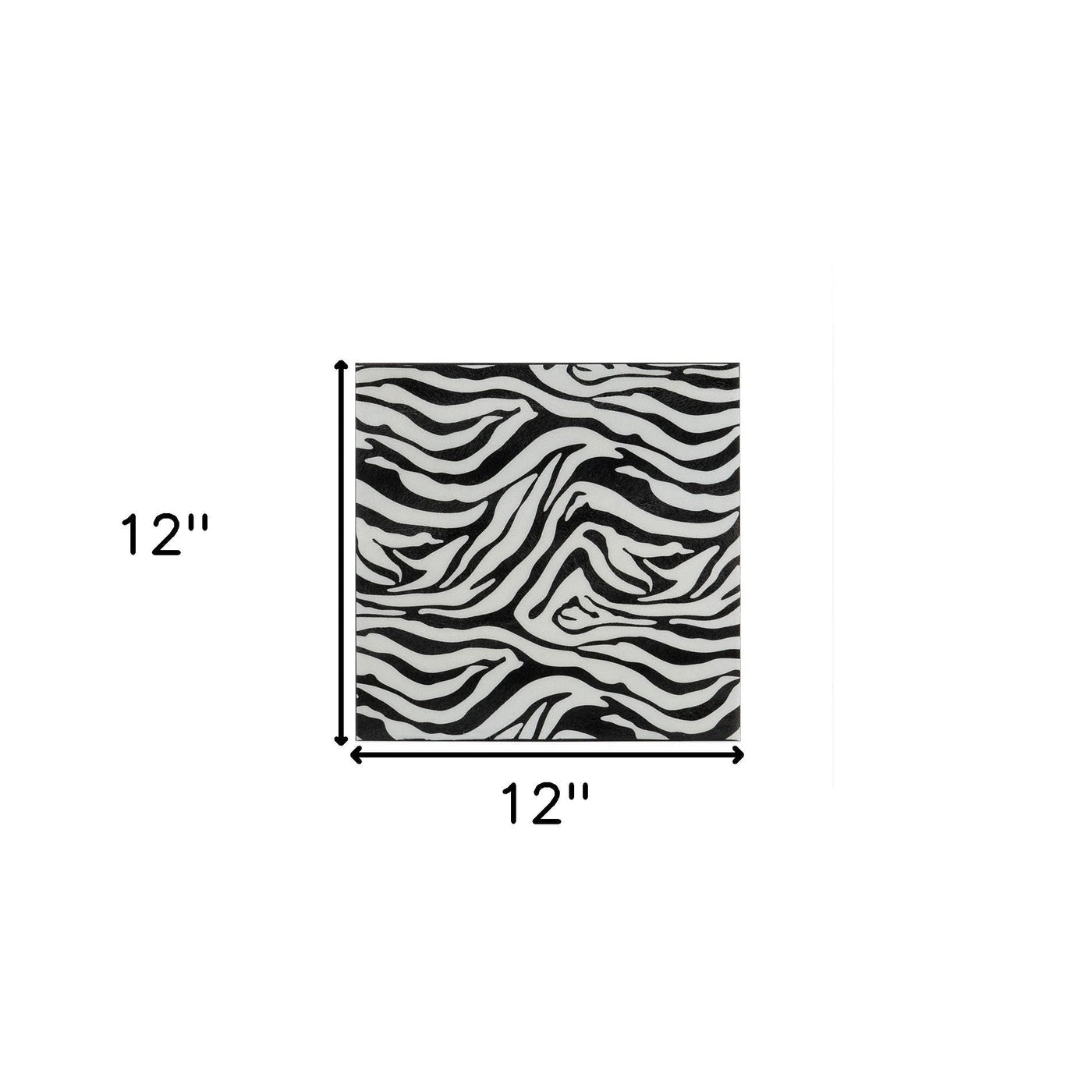 Small Iron Faux Zebra Skin Wall Tile - Wall Decor