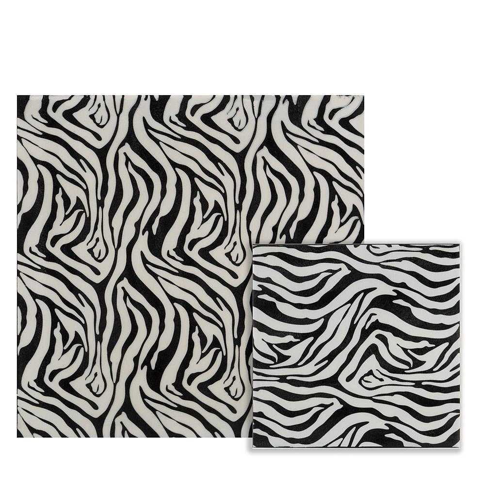 Small Iron Faux Zebra Skin Wall Tile - Wall Decor