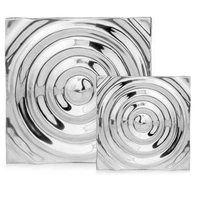 12’ X 12’ Silver Metallic Buffed Aluminum Abstract Wall Decor - Wall Decor