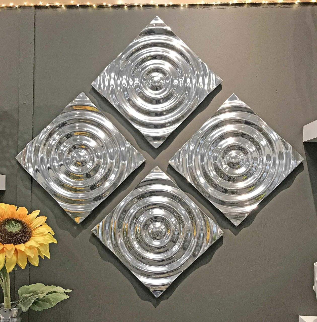 12’’ X 12’’ Silver Metallic Buffed Aluminum Abstract Wall Decor - Wall Decor