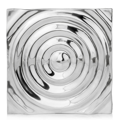 12’ X 12’ Silver Metallic Buffed Aluminum Abstract Wall Decor - Wall Decor