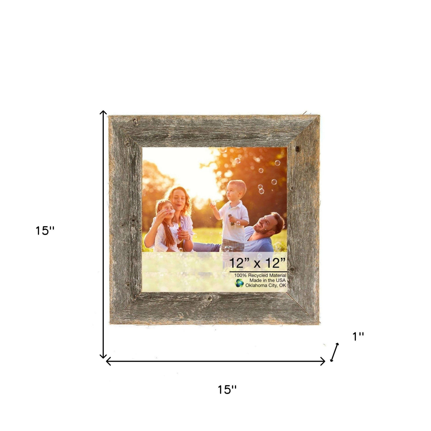 12X12 Natural Weathered Grey Picture Frame - Picture Frames