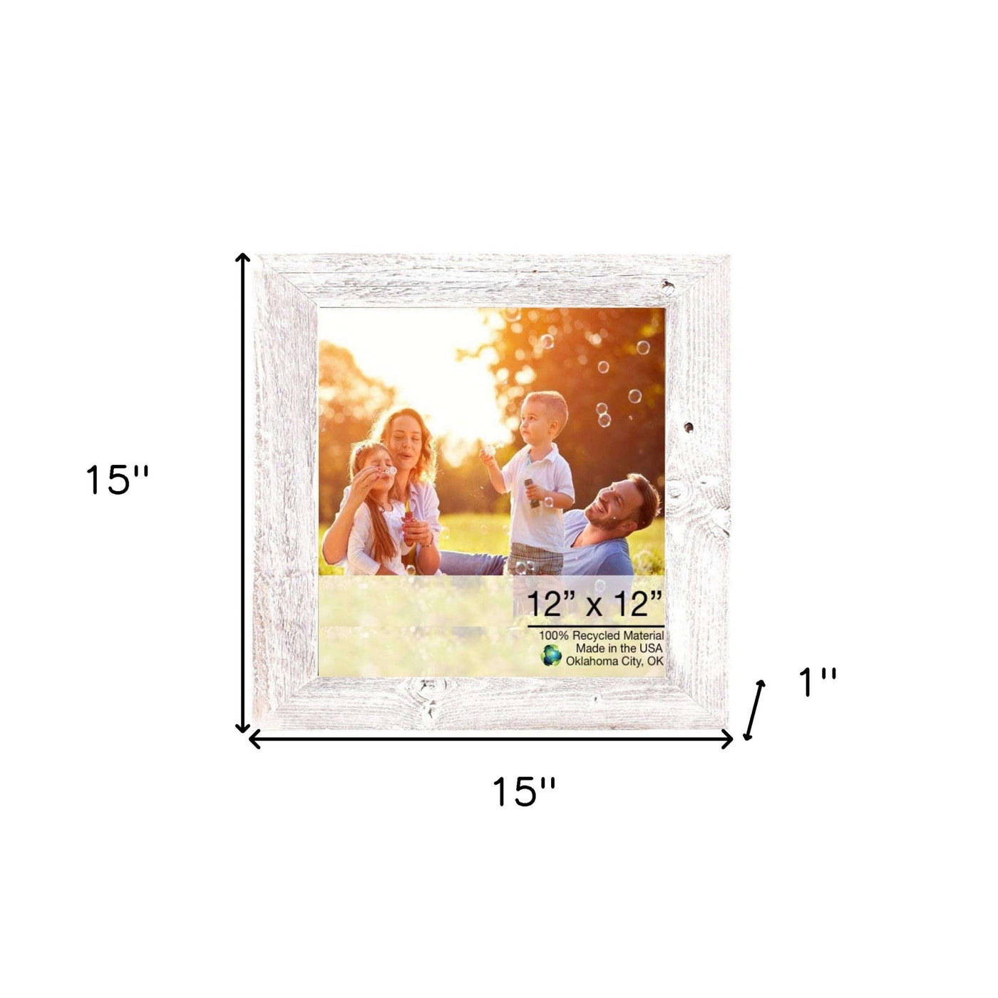 12X12 Rustic White Washed Picture Frame With Plexiglass Holder - Picture Frames