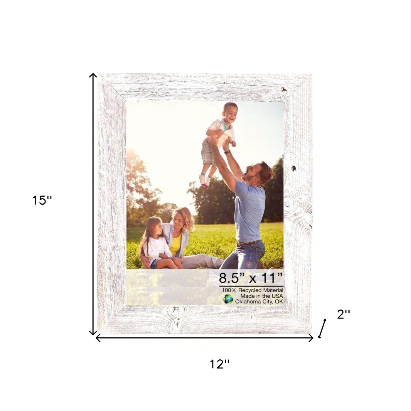 12’X15’ Rustic White Washed Grey Picture Frame - Picture Frames