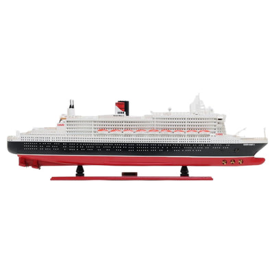 13’ Black and Red RMS Queen Mary II Large Boat Hand Painted Decorative Boat - Sculptures