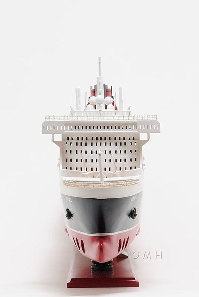 13’ Black and Red RMS Queen Mary II Large Boat Hand Painted Decorative Boat - Sculptures