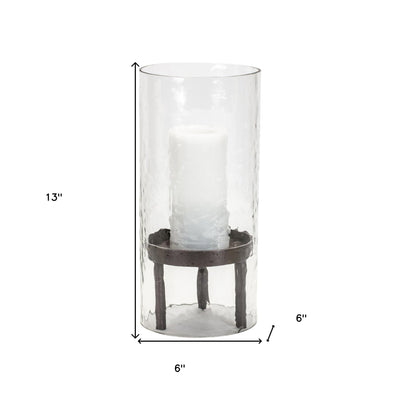 13’ Black Flameless Tabletop Hurricane Candle Holder - Candle Holders