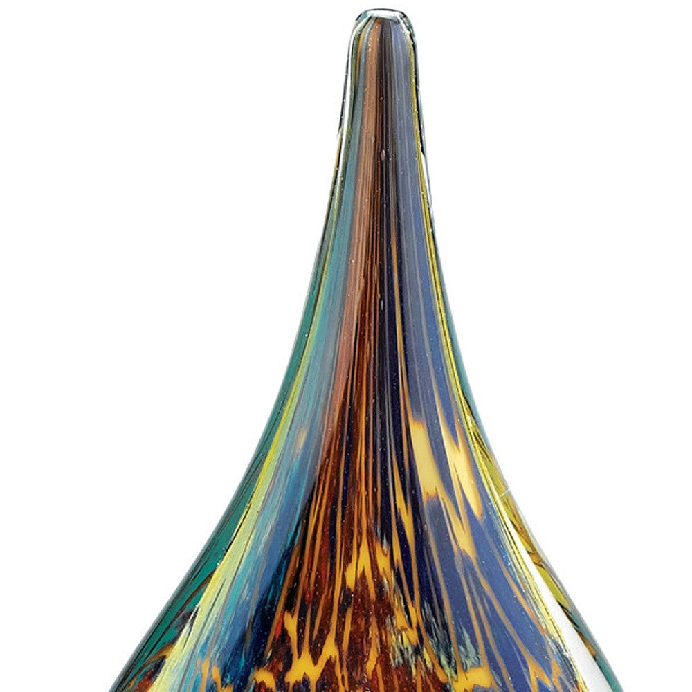 13’ Blue and Yellow Murano Glass Modern Abstract Tabletop Sculpture - Sculptures