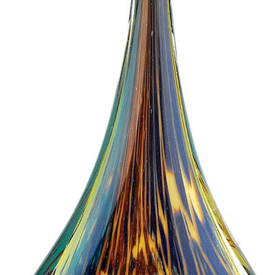 13’ Blue and Yellow Murano Glass Modern Abstract Tabletop Sculpture - Sculptures