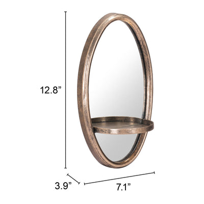 13’ Gold Oval Accent Framed Mirror - Mirrors