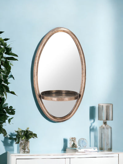 13’’ Gold Oval Accent Framed Mirror - Mirrors