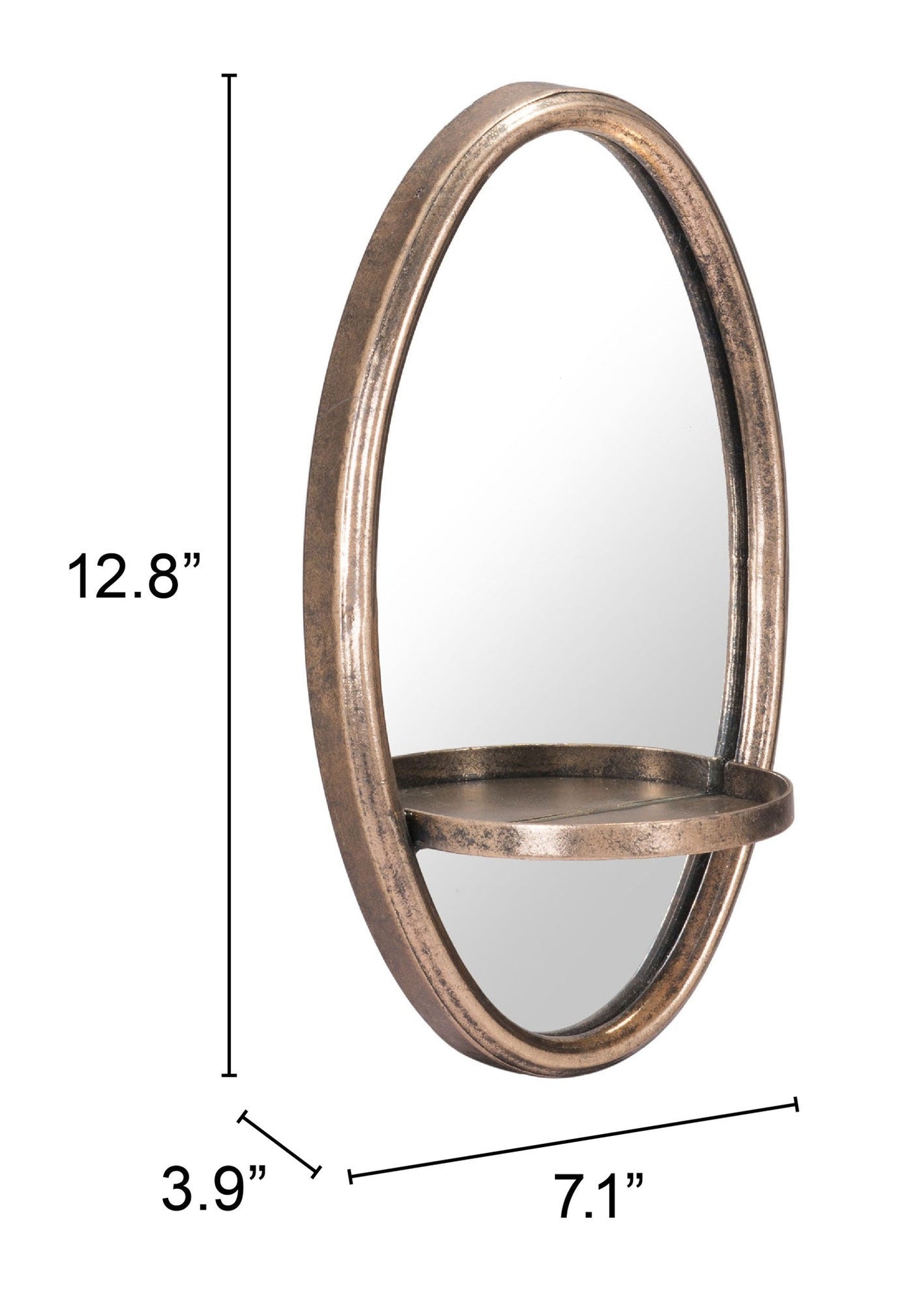 13’ Gold Oval Accent Framed Mirror - Mirrors