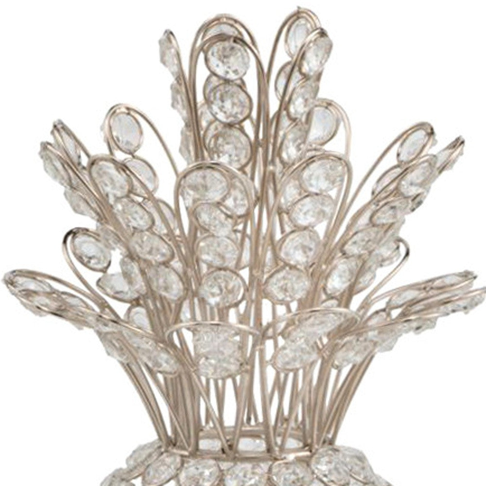 13’ Silver Metal Decorative Pineapple - Sculptures