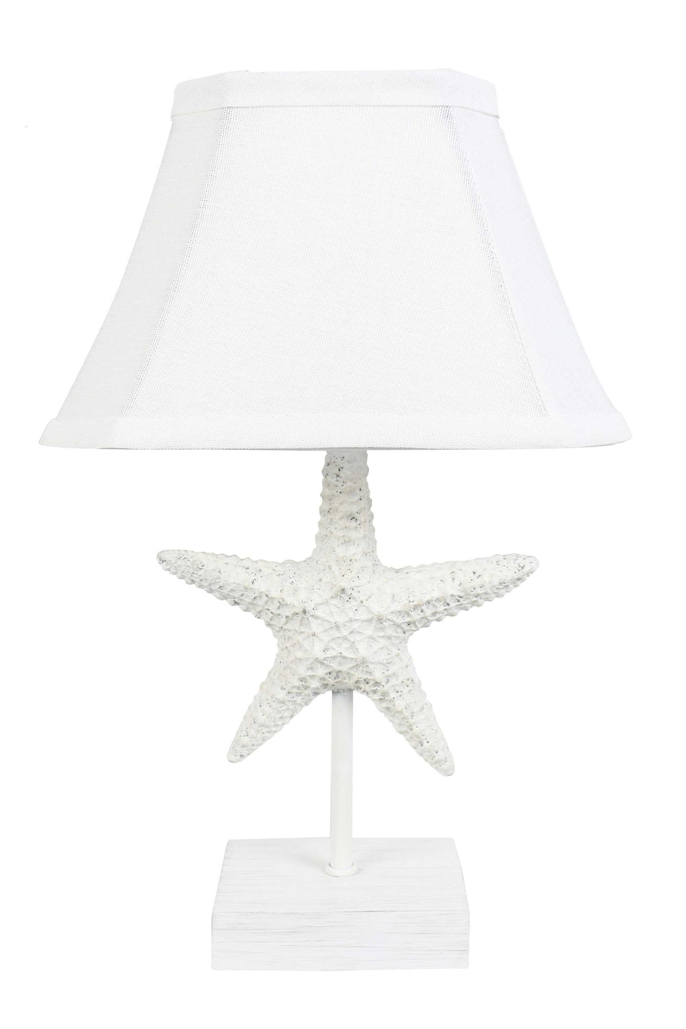 13’’ White Starfish Accent Lamp With White Bell Shade - Table Lamps