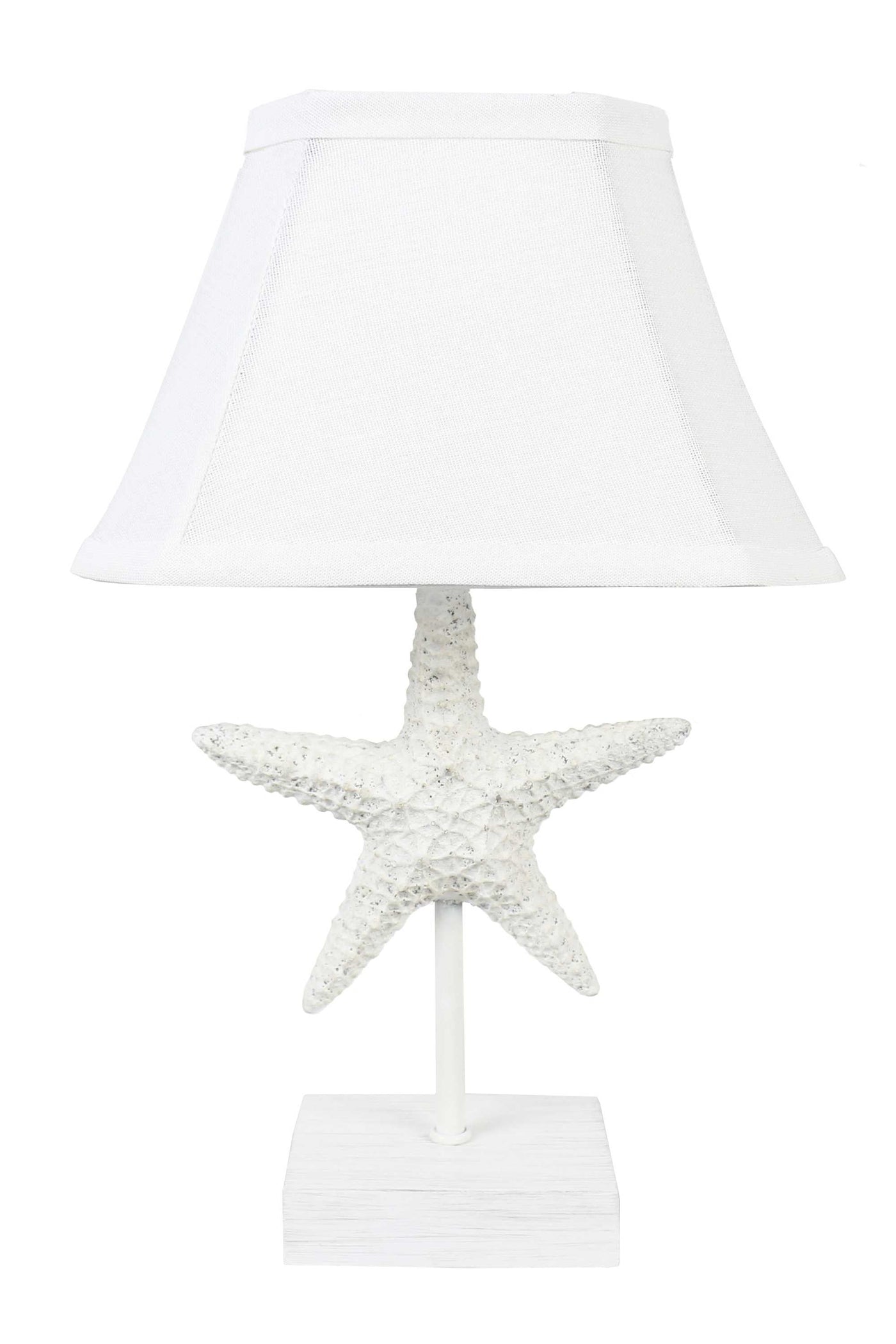 13’’ White Starfish Accent Lamp With White Bell Shade - Table Lamps