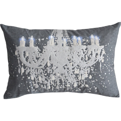 13’ X 20’ Grey And White Abstract Zippered Polyester Throw Pillow - Accent Throw Pillows