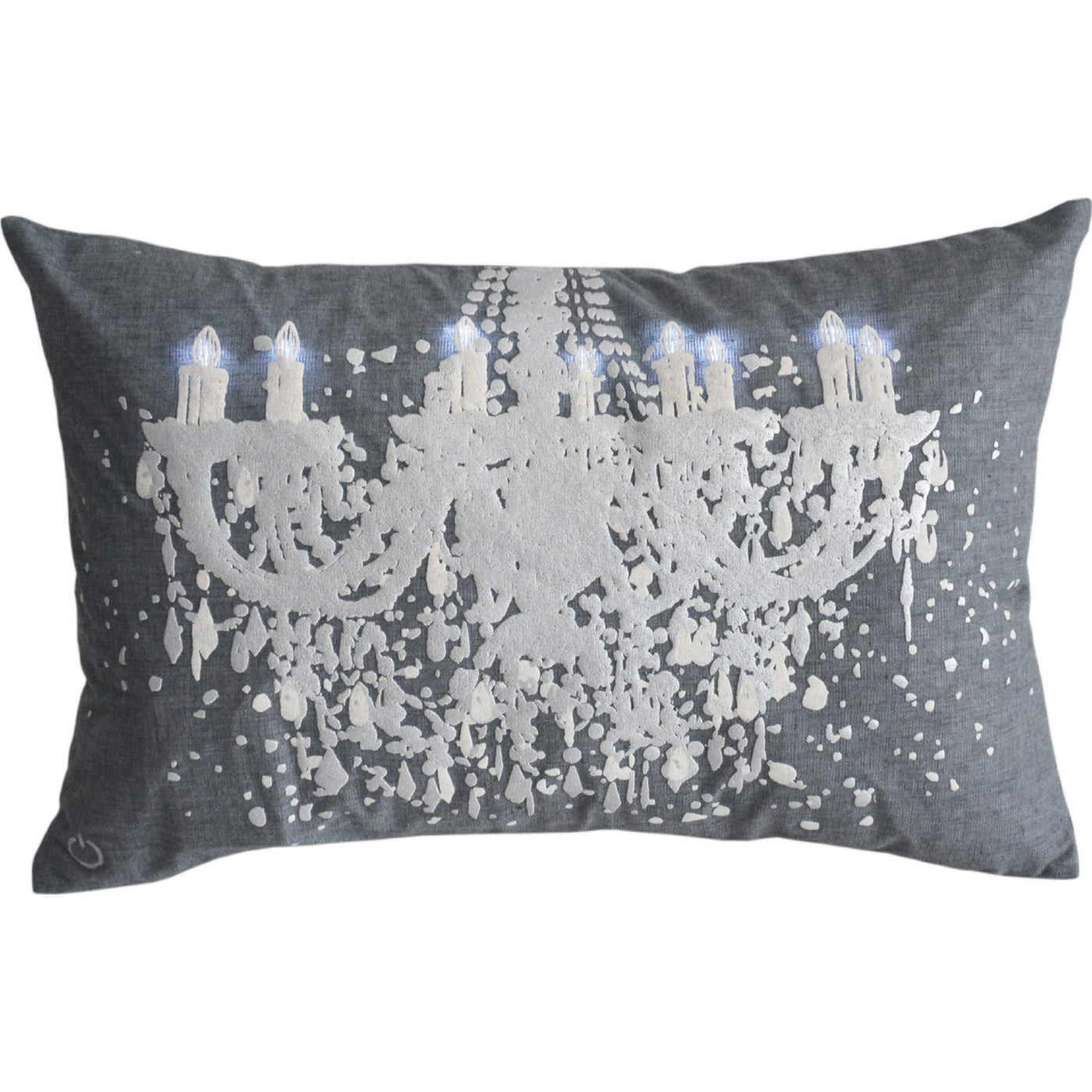 13’’ X 20’’ Grey And White Abstract Zippered Polyester Throw Pillow - Accent Throw Pillows