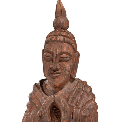 Wooden Seated Buddha Sculpture - Wall Decor