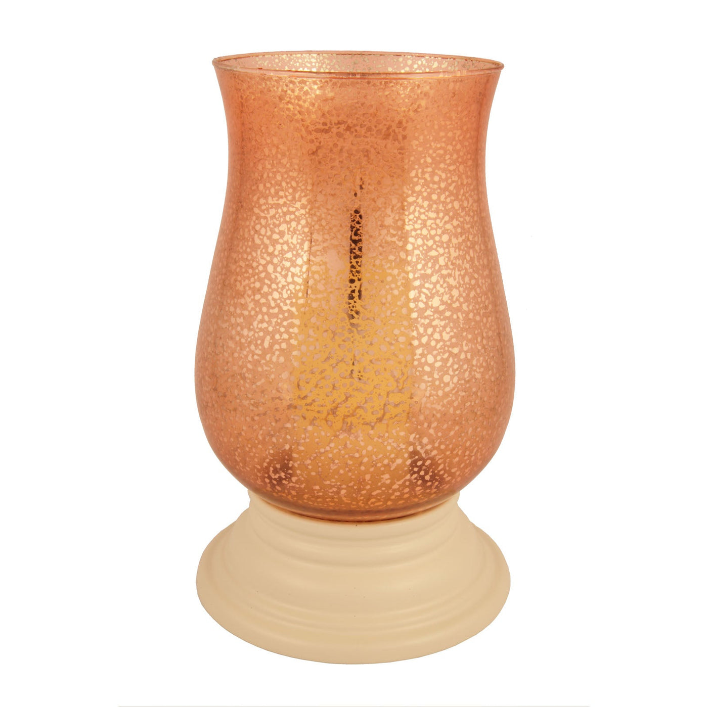 14’’ Coral Glass Centerpiece Hurricane Candle Holder With Candle - Candle Holders