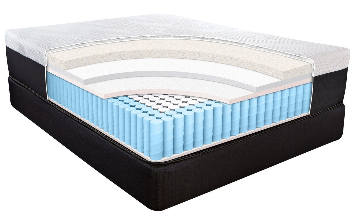 14’ Hybrid Lux Memory Foam And Wrapped Coil Mattress Twin - Hybrid Mattresses