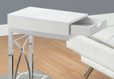 15.75’ X 10.25’ X 24.5’ White Finish Drawer Accent Table - White - Tray Tables