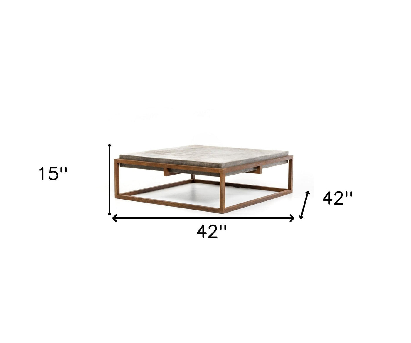 15’ Concrete And Metal Coffee Table - Coffee Tables