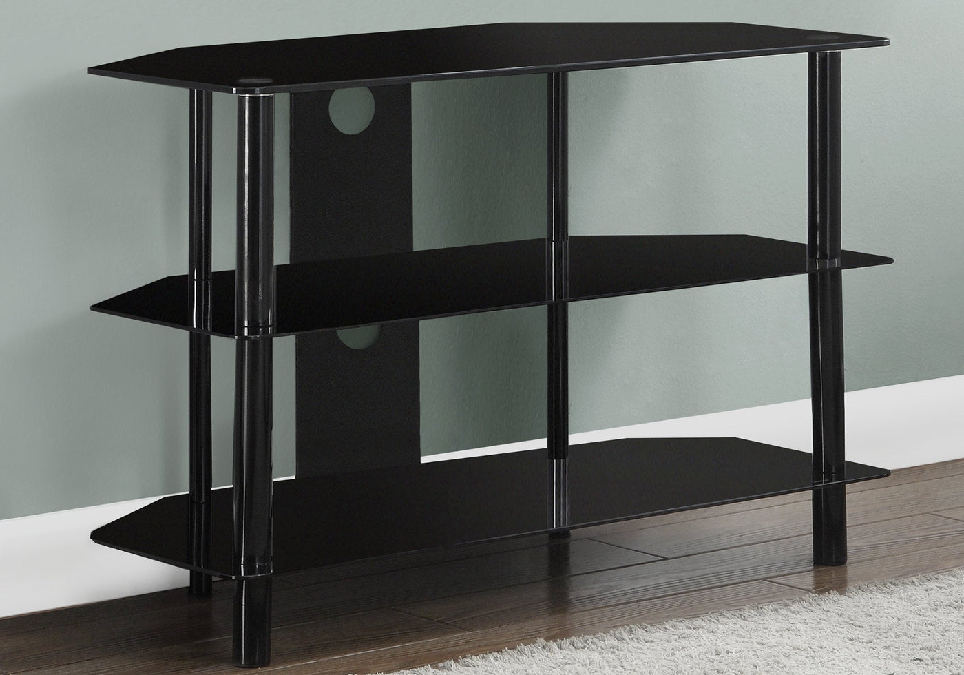 16’’ Black Metal Open Shelving TV Stand - TV Stands