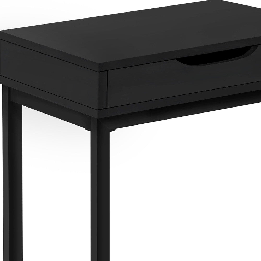 16’ X 10.25’ X 24.5’ Black Metal With A Drawer Accent Table - Tray Tables