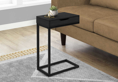 16’’ X 10.25’’ X 24.5’’ Black Metal With A Drawer Accent Table - Tray Tables