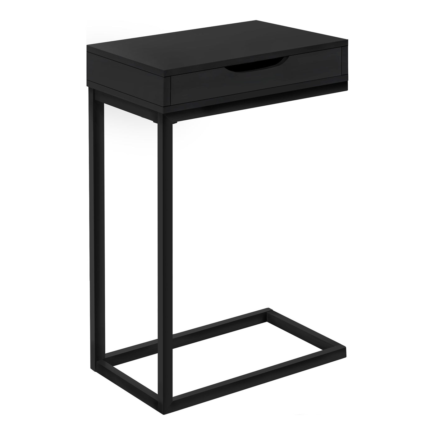 16’ X 10.25’ X 24.5’ Black Metal With A Drawer Accent Table - Tray Tables