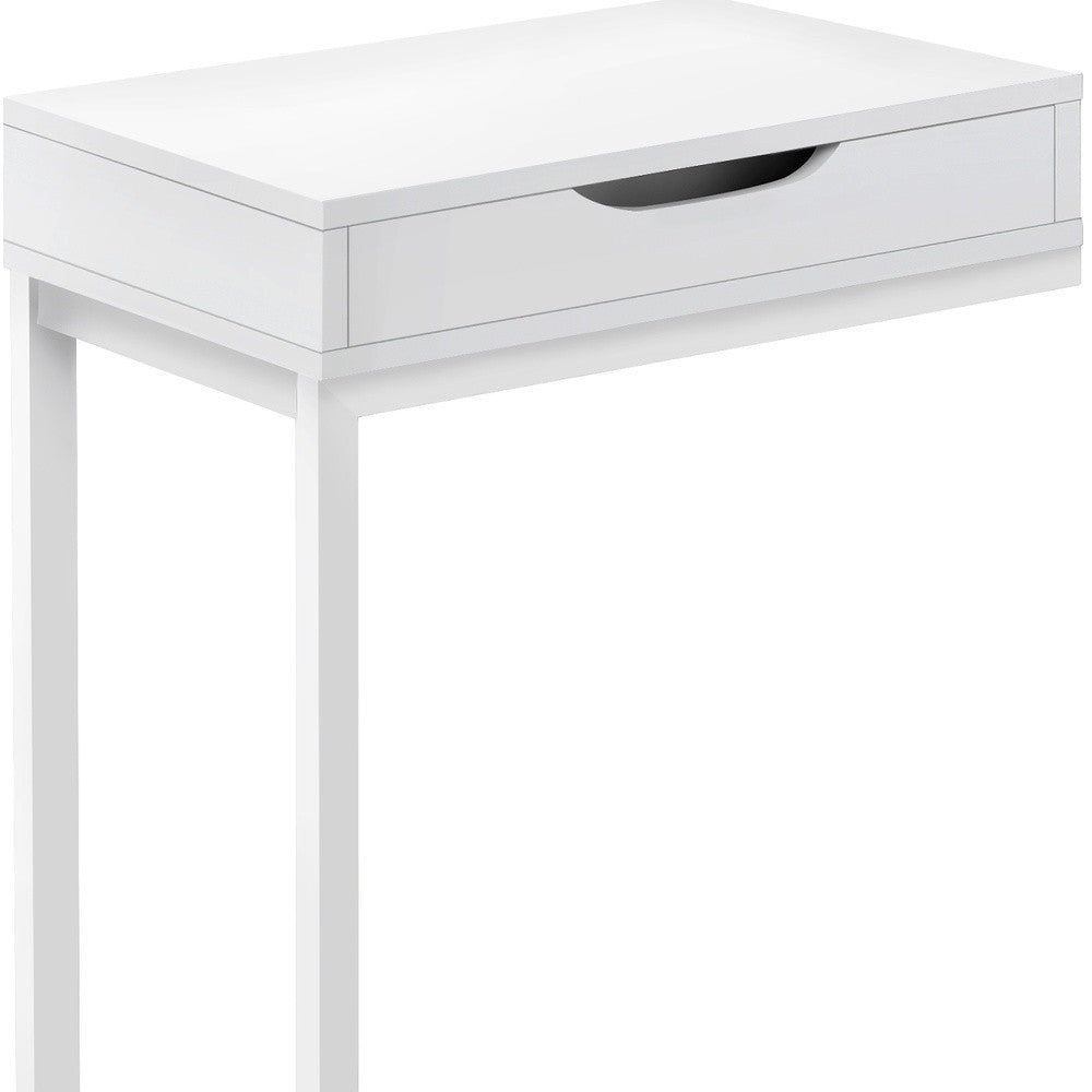 16’ X 10.25’ X 24.5’ White Metal With A Drawer Accent Table - Tray Tables