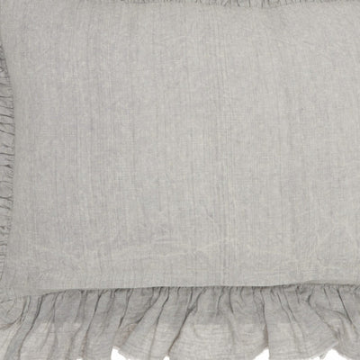 16’ X 24’ Gray Pillow With Ruffled Edges - Accent Throw Pillows