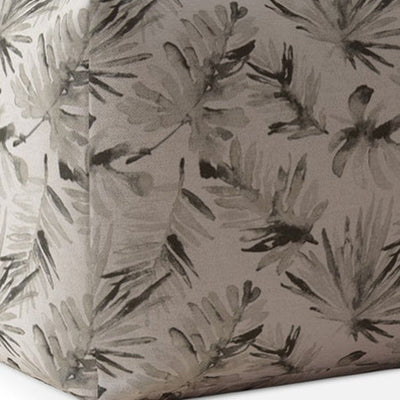 17’ Beige Flax Floral Pouf Cover - Ottomans