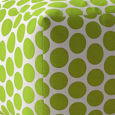 17’ Green And White Cotton Polka Dots Pouf Cover - Ottomans