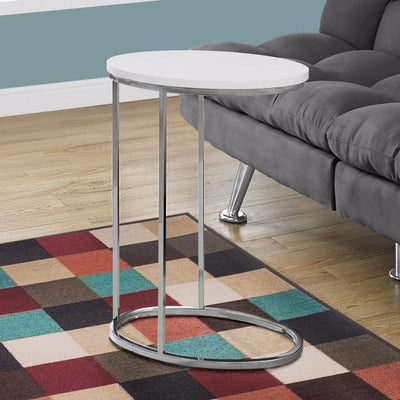 18.5’ X 12’ X 25’ White Particle Board Metal Accent Table - White - Tray Tables