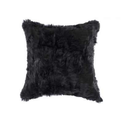 18’ Black Wool Throw Pillow - Accent Throw Pillows