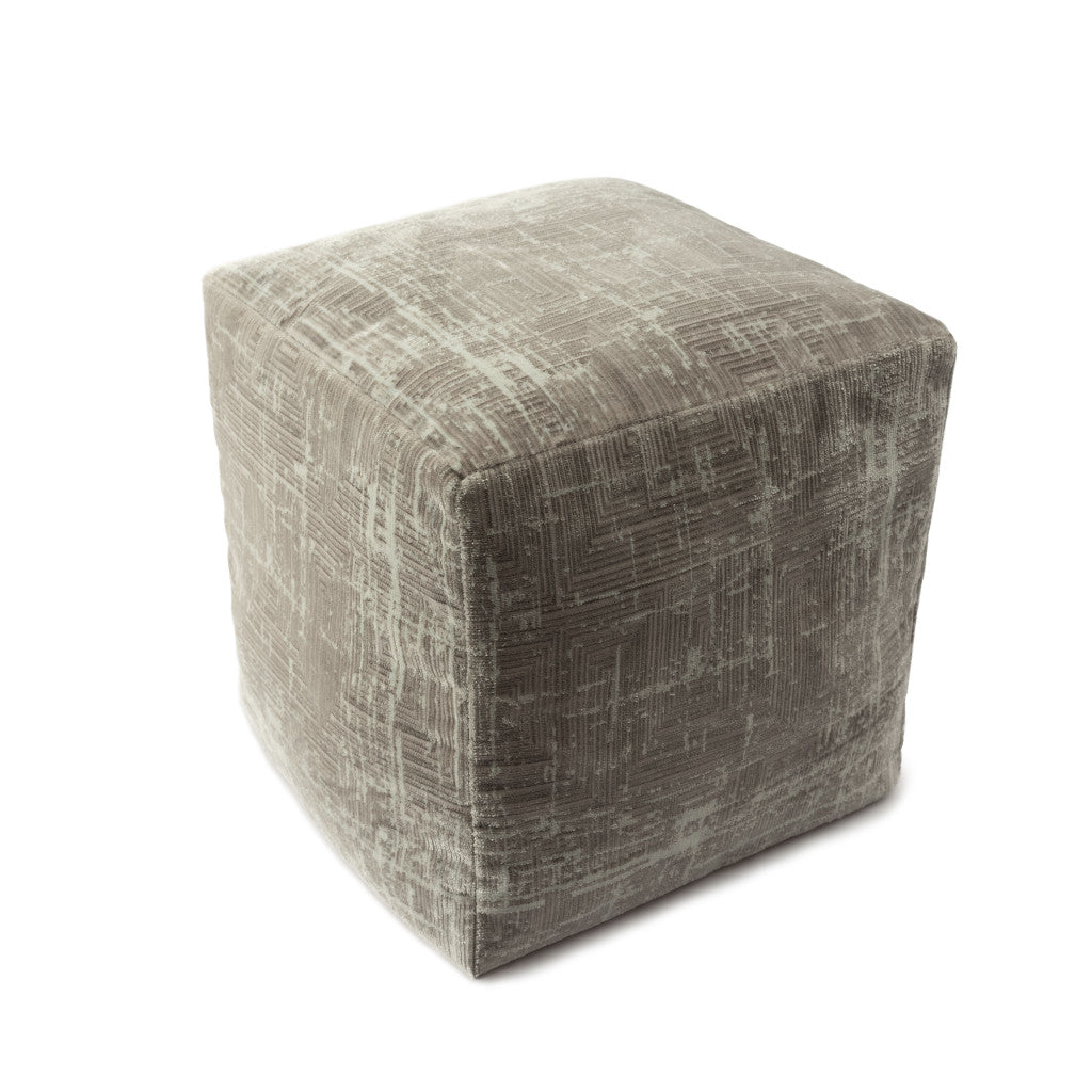 18’’ Gray Polyester Blend Ottoman - Ottomans