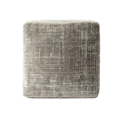 18’’ Gray Polyester Blend Ottoman - Ottomans