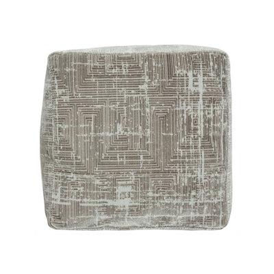 18’’ Gray Polyester Blend Ottoman - Ottomans